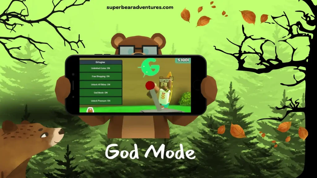 Super Bear Adventure MoD APK Latest Version 11 GOD MODE feature of SBA MOD