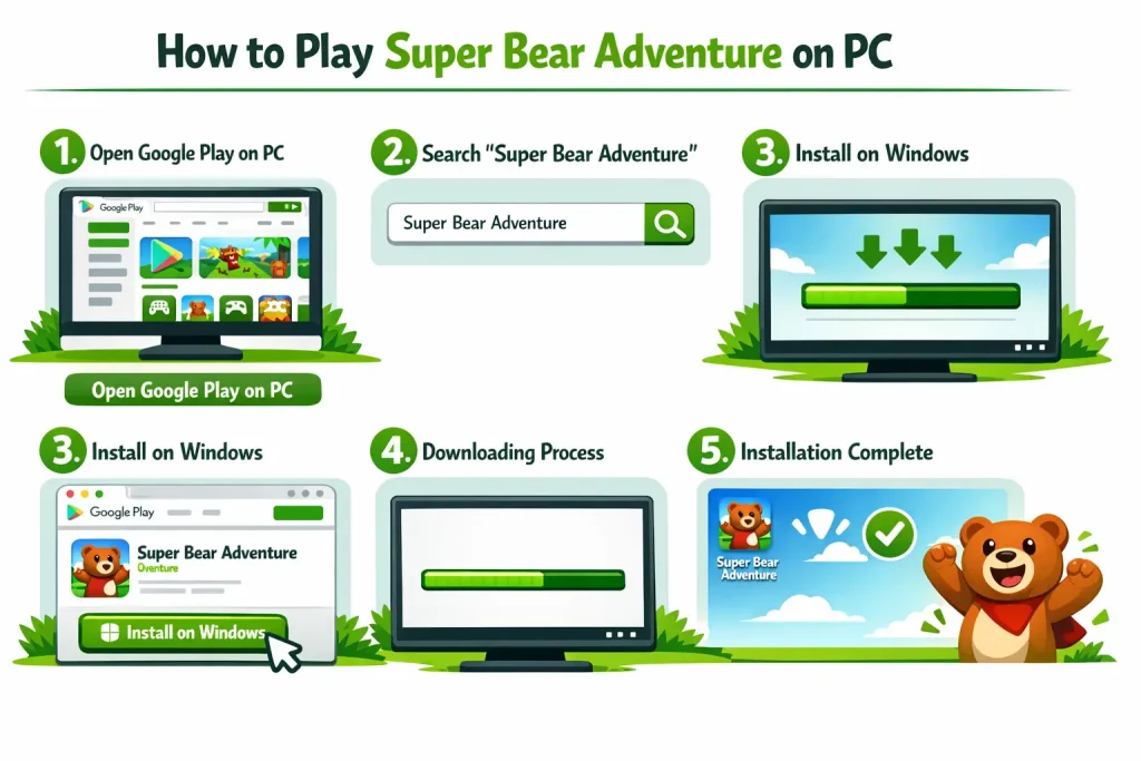 Download Super Bear Adventure PC For Windows 7/10/11 3 Download SBA for PC