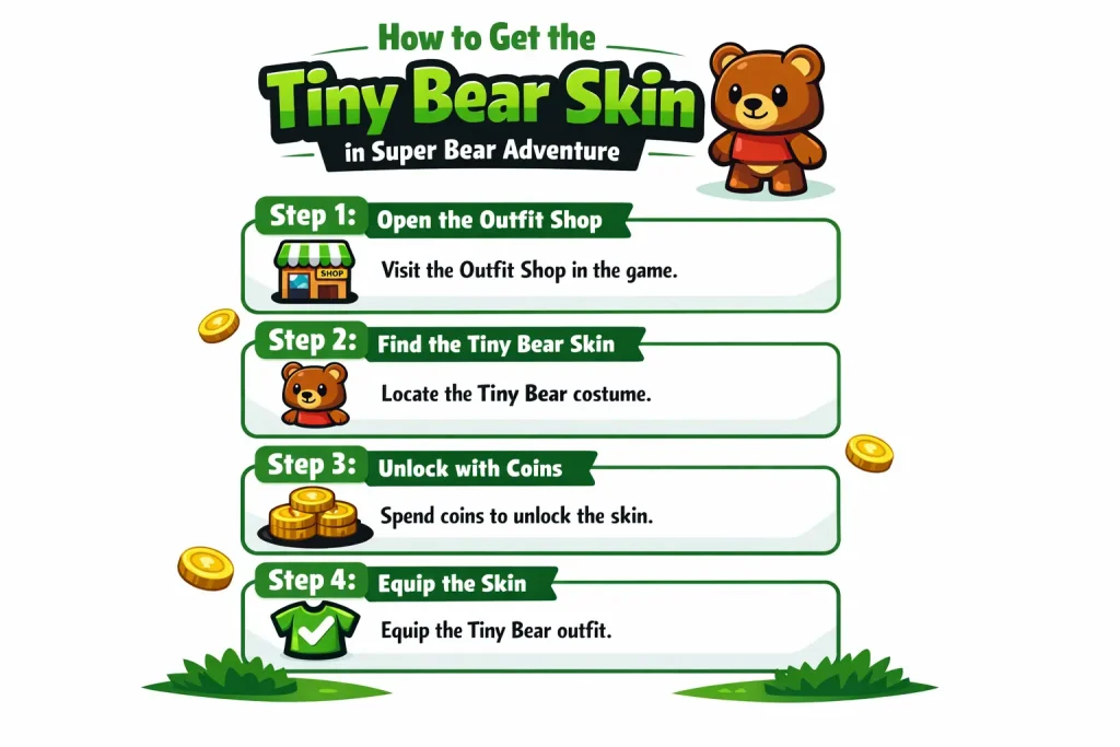 How to Get the Tiny Bear Skin in Super Bear Adventure Without Paying? 2 How to Get the Tiny Bear Skin in Super Bear Adventure?
