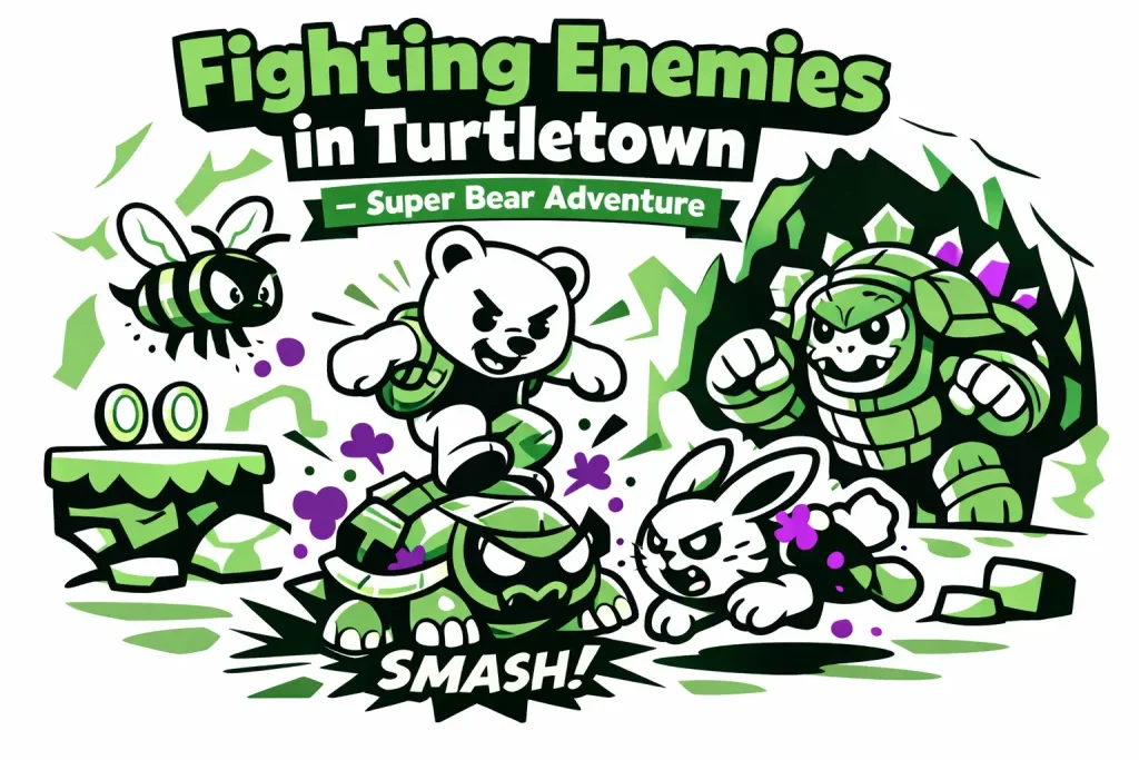 All Turtletown Enemies in Super Bear Adventure and How to Defeat Them 2 Fighting Hidden Turtletown Enemies in Super Bear Adventure