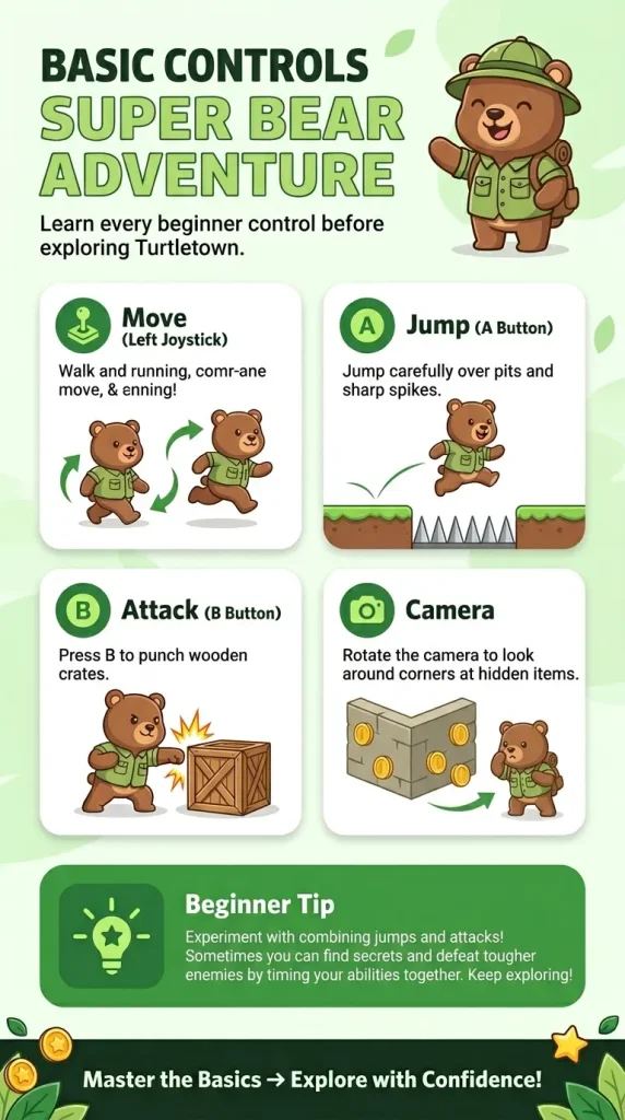 How to Play Super Bear Adventure? 2 Basic Controls in Super Bear Adventure